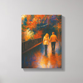 Lienzo Romantic Walk Autumn Canvas Wall Art