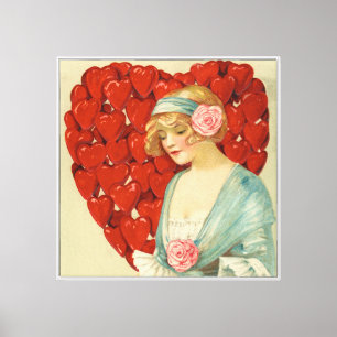 Lienzo Romántico Elegante Retró San Valentín, John Winsch