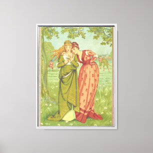 Lienzo Romántico Elegante Vintage San Valentín, Era Victo