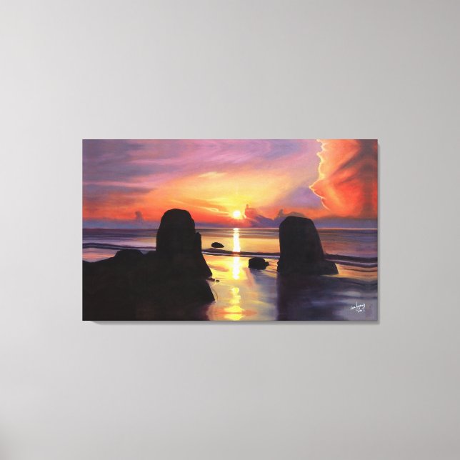 Lienzo Rompiendo las nubes (Anverso)