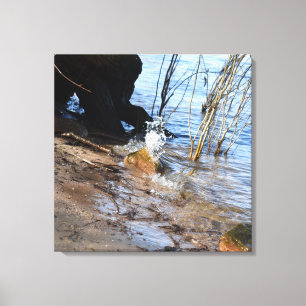 Lienzo Rompiendo, Vida en la playa