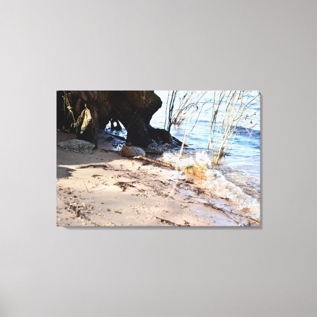 Lienzo Rompiendo, Vida en la playa (Anverso)