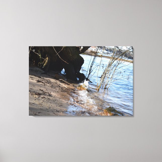 Lienzo Rompiendo, Vida en la playa (Anverso)