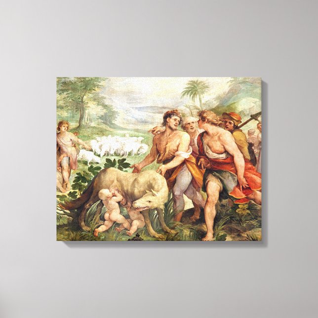 Lienzo Romulus chupado por la loba (Anverso)