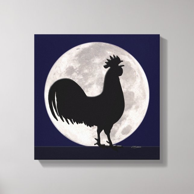 Lienzo Rooster a la luz de la luna (Anverso)