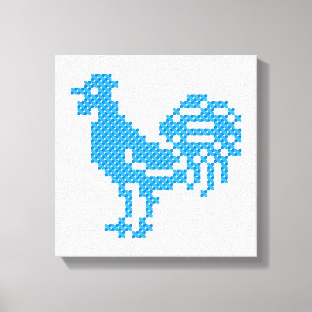 Lienzo Rooster azul (Anverso)