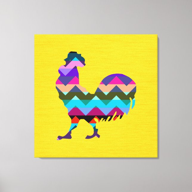 Lienzo Rooster Chevron (Anverso)