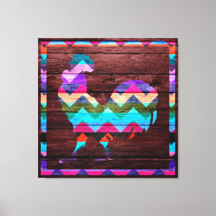 Lienzo Rooster Chevron #2