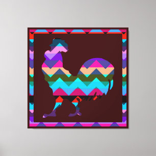 Lienzo Rooster Chevron #2