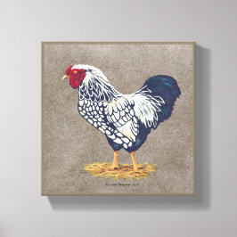 Lienzo Rooster de Wyandotte, con un inclinamiento platead