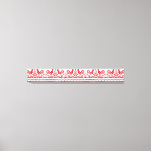 Lienzo Roosters rojos costillan el patrón ruso