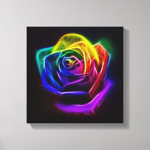Lienzo Rosa arcoiris fractal