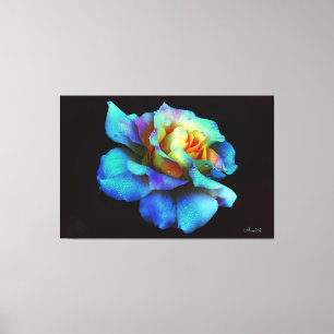 Lienzo Rosa Arcoíris Pastel Azul en Lona Grande Envuelta
