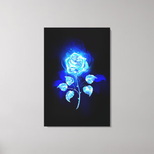 Lienzo Rosa azul en llamas