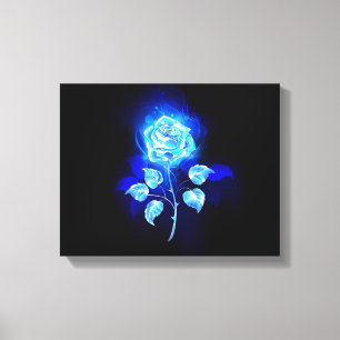 Lienzo Rosa azul en llamas
