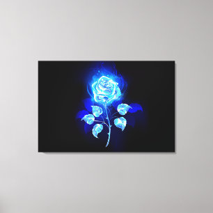 Lienzo Rosa azul en llamas