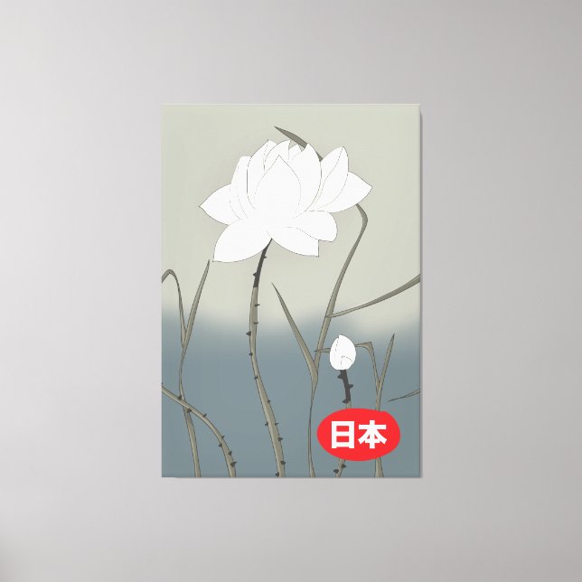 Lienzo Rosa blanca japonesa (Anverso)