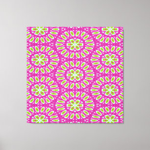 Lienzo Rosa caliente, verde limón Pop Art