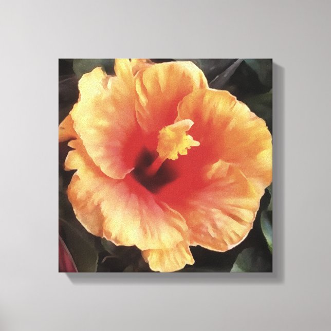 Lienzo Rosa chino flor floro artístico (Anverso)