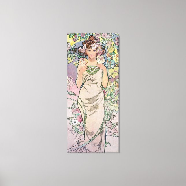 Lienzo Rosa (Cuatro Flores), Alphonse Mucha (Anverso)