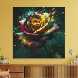 Lienzo Rosa de Baccara verde amarillento