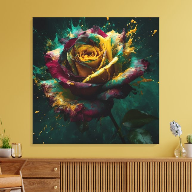 Lienzo Rosa de Baccara verde amarillento (Insitu (Sala de estar))