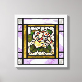 Lienzo Rosa de oro de vidrio manchado Art Deco