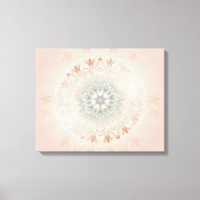 Lienzo Rosa Gold Rubor Floral Mandala (Anverso)