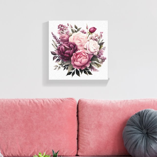 Lienzo Rosa morado rosado Peonies Flor floral (Insitu (Sala de estar))