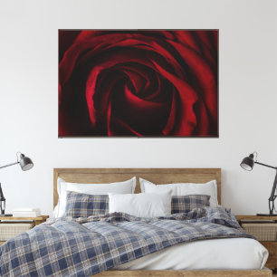 Lienzo Rosa oscura impresionante de color rojo intenso en