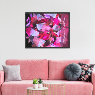 Lienzo Rosa personalizado púrpura rojo abstracto 3D aspec