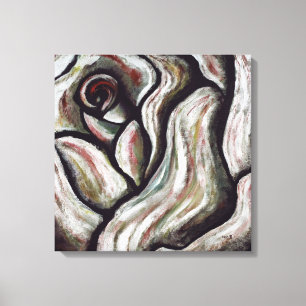 Lienzo Rosa: Pintura de Regalos de Flores en Red Abstract