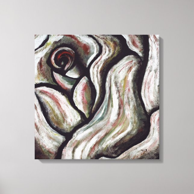 Lienzo Rosa: Pintura de Regalos de Flores en Red Abstract (Anverso)