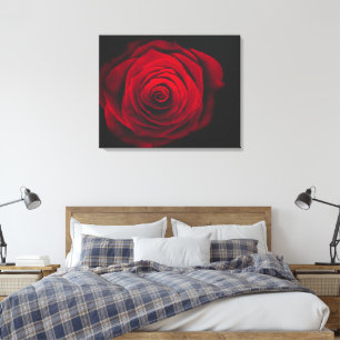 Lienzo Rosa roja sobre fondo negro efecto vintage