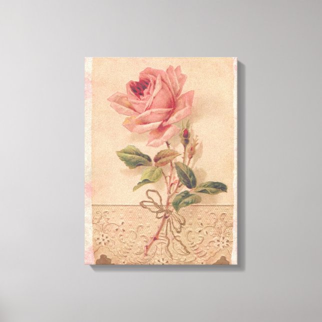 Lienzo Rosa rosa victoriano francés (Anverso)