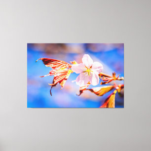 Lienzo Rosa Sakura Flower Blue Sky