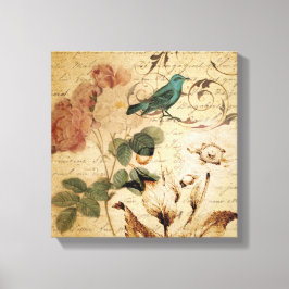 Lienzo rosa victoriano París Botánica francesa