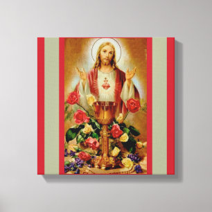 Lienzo Rosario sagrado Jesús de los rosas de la cáliz d