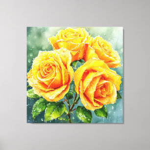 Lienzo 🌼 Rosas Amarillas para Decorar el Hogar 🌼