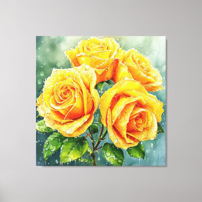 Lienzo 🌼 Rosas Amarillas para Decorar el Hogar 🌼 (Anverso)