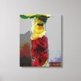 Lienzo Rosas amarillas y rojas