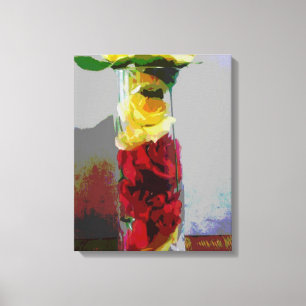 Lienzo Rosas amarillas y rojas