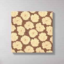 Lienzo Rosas barrocos de nogal marrón - sin costuras.
