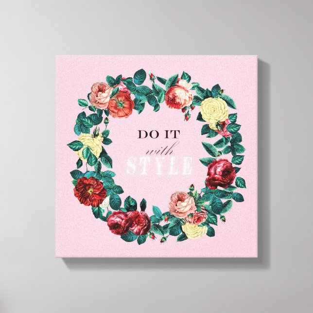 Lienzo Rosas de cosecha elegante y motivacional (Anverso)