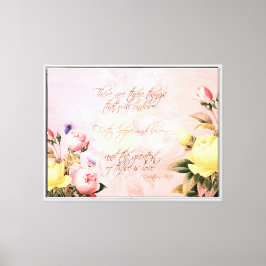 Lienzo Rosas de fe, amor y esperanza