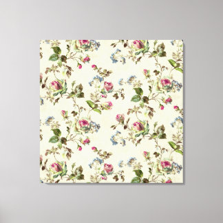 Lienzo rosas de papel pintado floral vintage bonito