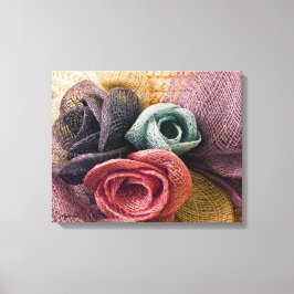 Lienzo Rosas de Raffia