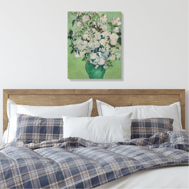 Lienzo Rosas de Vincent van Gogh (Insitu(Dormitorio))