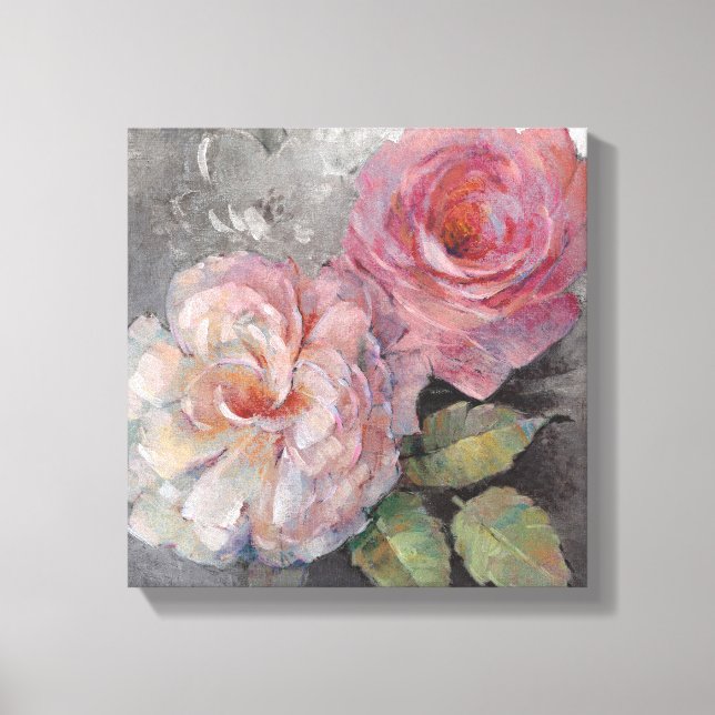 Lienzo Rosas en gris (Anverso)