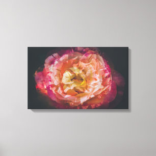 Lienzo Rosas en una imagen de doble exposición